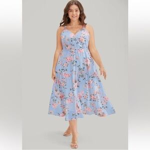 NWT Ruffle tiers floral print sleeveless dress plus 22/24 🌺 BC 33 Sold Out